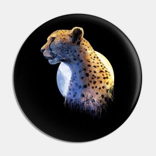 Cheetah Water Color Pin