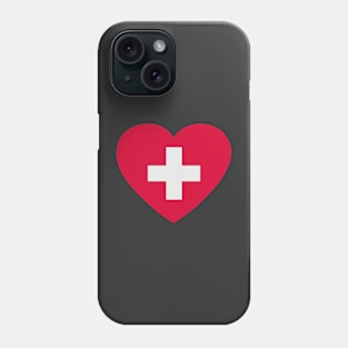 I Love Switzerland // Heart-Shaped Swiss Flag Phone Case