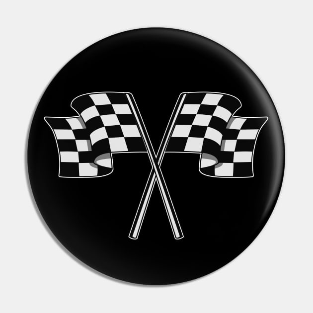 Checked racing car flag (Start and Finish) Pin by Jiooji Project