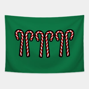 Two Candy Canes Christmas Trio Tapestry
