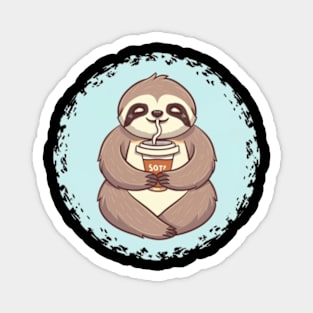 A happy-go-lucky sloth with a content smile Magnet