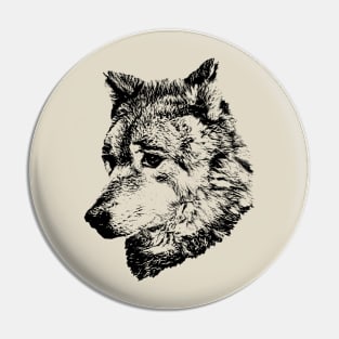 Wolf portrait Pin