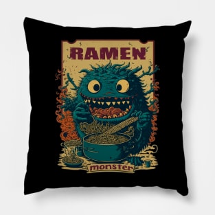 Hungry ramen monster Pillow