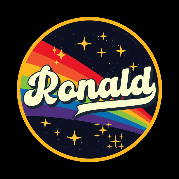 Ronald // Rainbow In Space Vintage Style by LMW Art