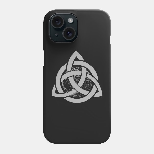 Celtic Triquetra Moon Black And White Phone Case by DepicSpirit