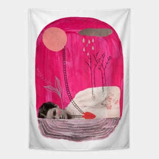 Winter fuchsia landscape Tapestry