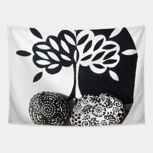 True Nature - Black & White Tapestry