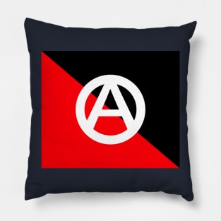 Anarchy Circle-A on Anarcho-Syndicalism Colors Pillow