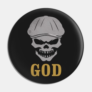 Newsboy Skull God Pin