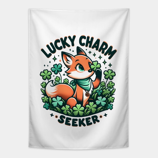 St. Patrick's day Fox Lucky Charm Seeker Tapestry by Luvleigh