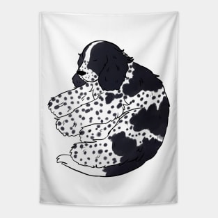 Cute english cocker spaniel sleeping illustration Tapestry