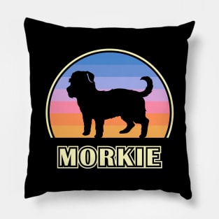 Morkie Vintage Sunset Dog Pillow