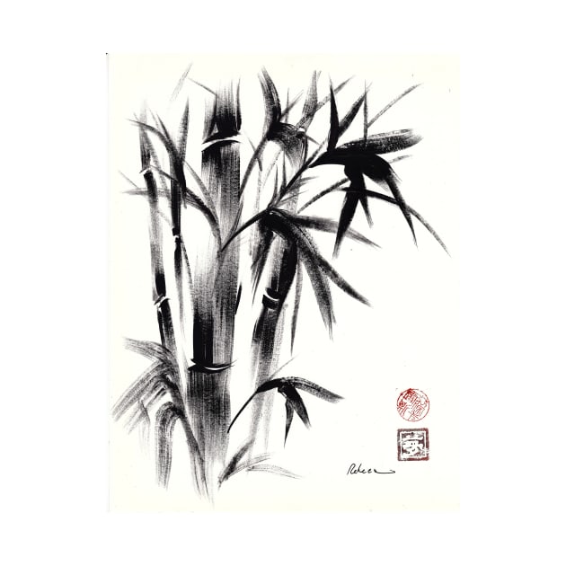 Compassion - Original Zen Spiritual Bamboo painting dedicated to the Dali Lama by tranquilwaters