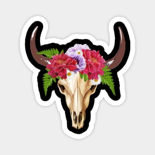 Cow skull floral 11 Magnet