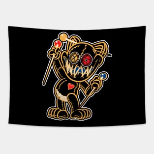 VooDoo Black Kitty Cat Doll Pittsburg Colors Tapestry