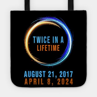 Solar eclipse Twice in Lifetime 2024 Gift For Men Women Tote