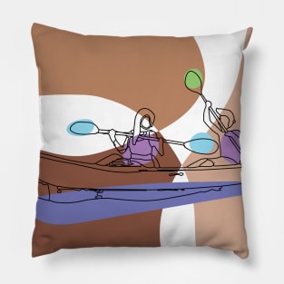 Kayaking Couple Pillow