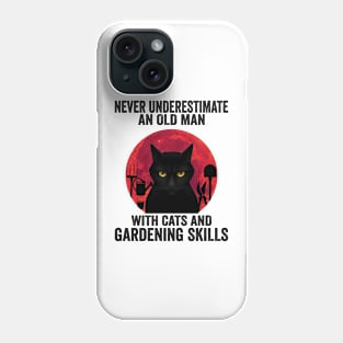 Cat Gardening An Old Man With Cat And Gardening Skills Phone Case