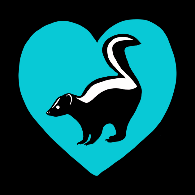 Skunk Blue Heart for Skunk Lovers by Mochi Merch