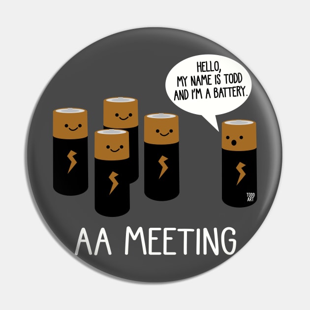 AA MEETING Pin by toddgoldmanart