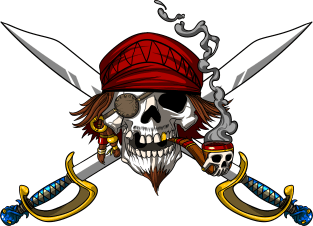 Pirate Flag Crossed Swords Skull Captain Costume Magnet