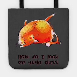 How do I look on yoga class funny yoga and cat drawing Tote