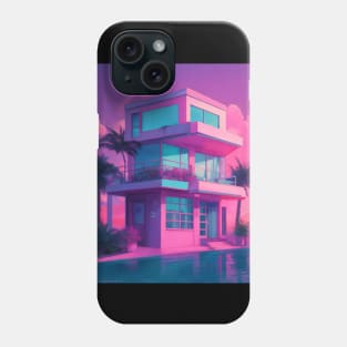 Vaporwave beach house Phone Case