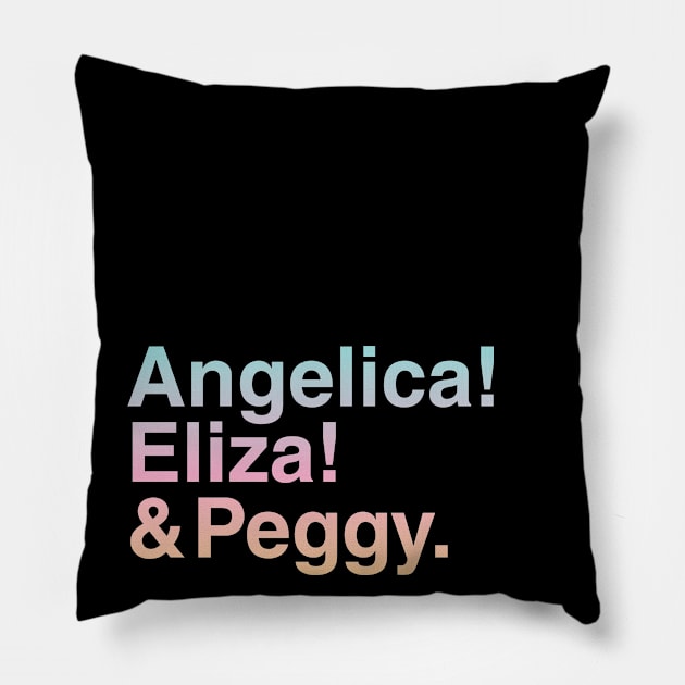 The Schuyler Sisters Pillow by stickerfule