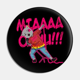 Rock singer cat pink Pin