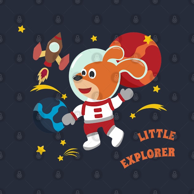 Space dog or astronaut in a space suit with cartoon style. by KIDS APPAREL
