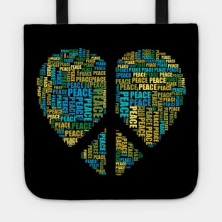 Peace Sign and Love Heart Shape Design Tote