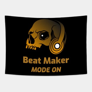 Beat Maker Mode On Yellow Skull Tapestry