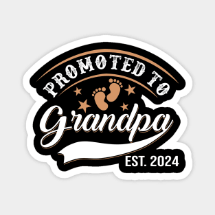 Promoted To Grandpa Est 2024 Fathers Day New Grandpa Magnet