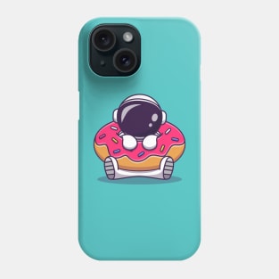 Cute Astronaut With Doughnut Cartoon Phone Case