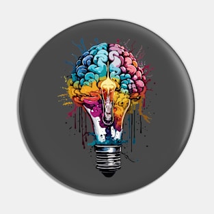 Brain Bulb Splash Pin