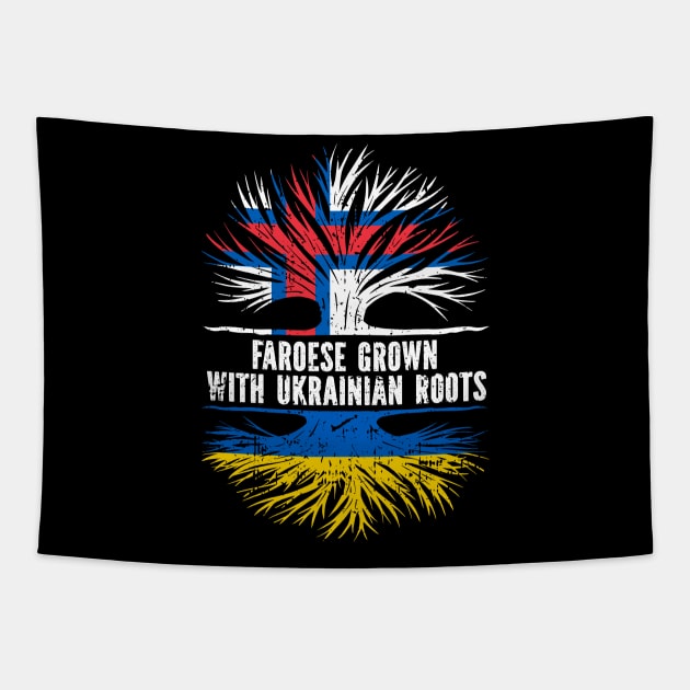 Faroese Grown with Ukrainian Roots Flag Tapestry by silvercoin