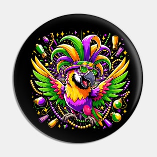 Parrot Mardi Gras T-Shirt Carnival Parade Bird Lover Costume T-Shirt Pin