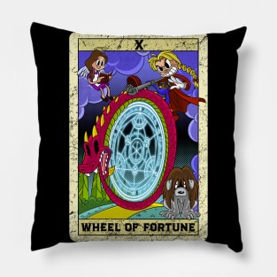 Ouroboros Alchemist Transmutation circle Wheel of Fortune X Tarot Card Pillow