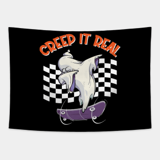 CREEP IT REAL Halloween Dabbing Ghost Tapestry