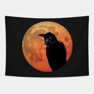 Raven on the blood moon Tapestry