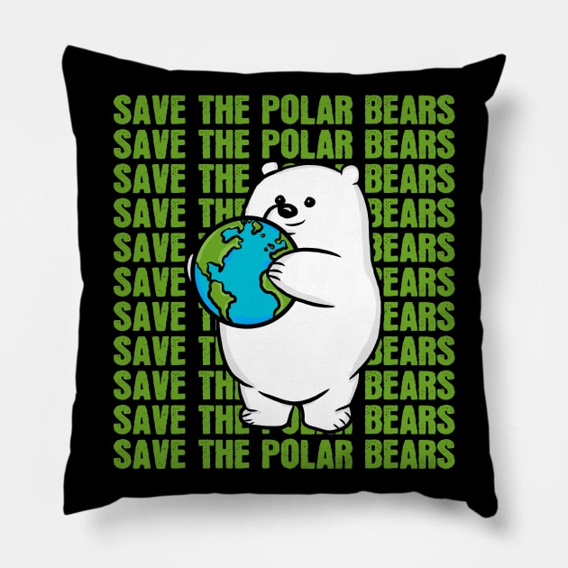 Save the Polar Bears Pillow by RoserinArt