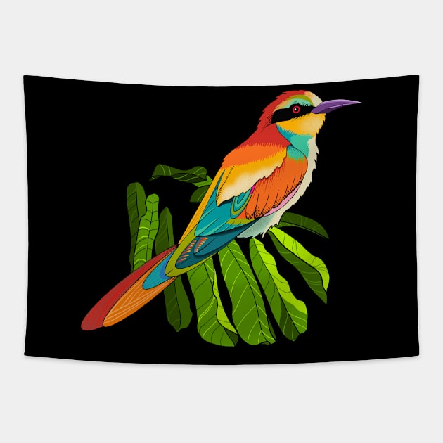 Bee Eater Bird Tapestry by Renee Ciufo Illustration