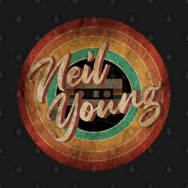 Neil Young Vintage Circle Art by antongg