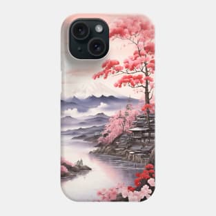 misty mountains, watercolor painting Phone Case