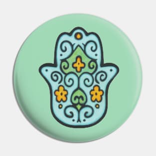 Blue Hamsa Pin