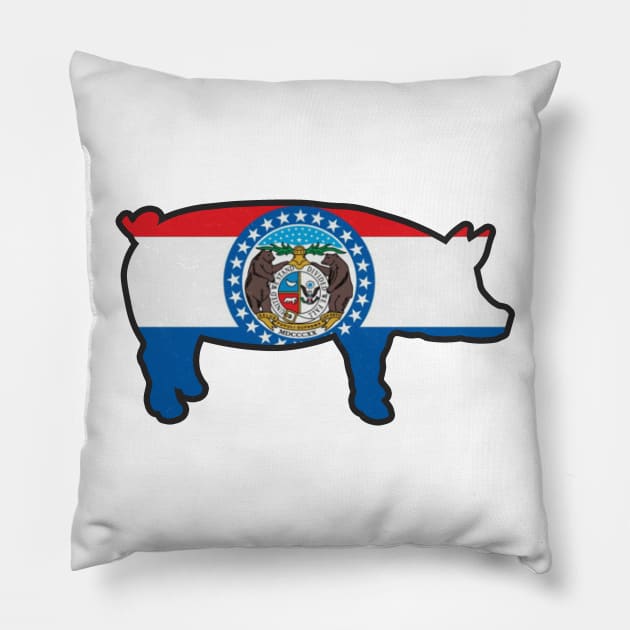 Missouri BBQ Pig MO Pride Pillow by charlescheshire