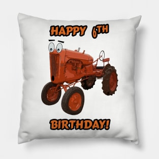 Happy 6th birthday tractor design Pillow