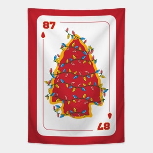 Chiefs Christmas, Playing Card Number 87 Tapestry