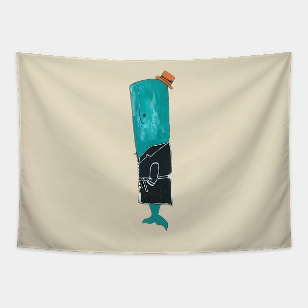 Mr. Whale Tapestry by DoodlesAndStuff