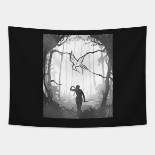 Hunger Games Woods - Yellow Purple Tapestry